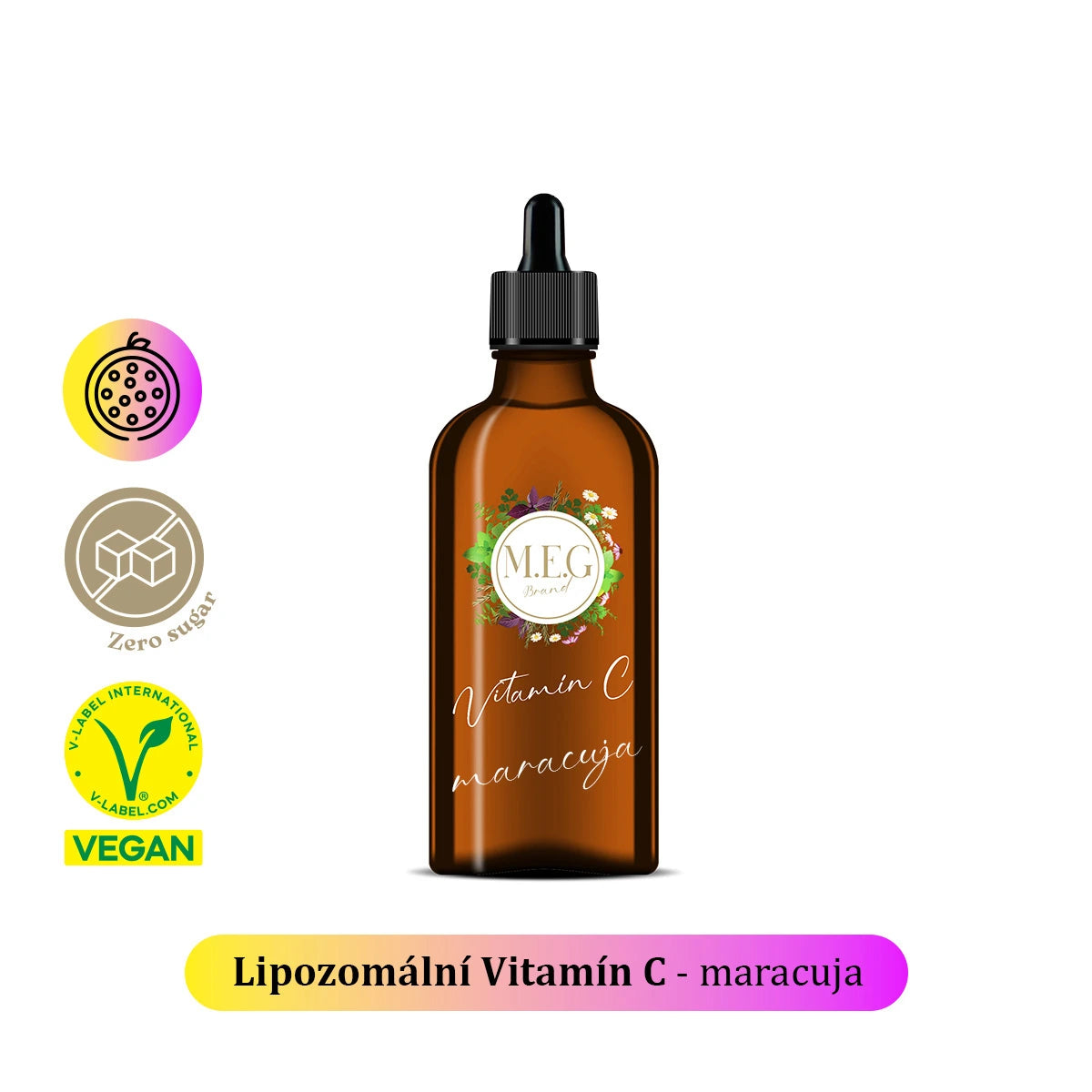 M.E.G Lipozomální Vitamín C – Maracuja (100 ml) se sladidlem